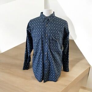 Honors Men’s Long Sleeves Button Front Shirt Multicolor Blue Size L